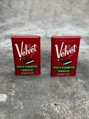Vintage Velvet Tobacco Advertising Tins Lot of 2 Empty USA